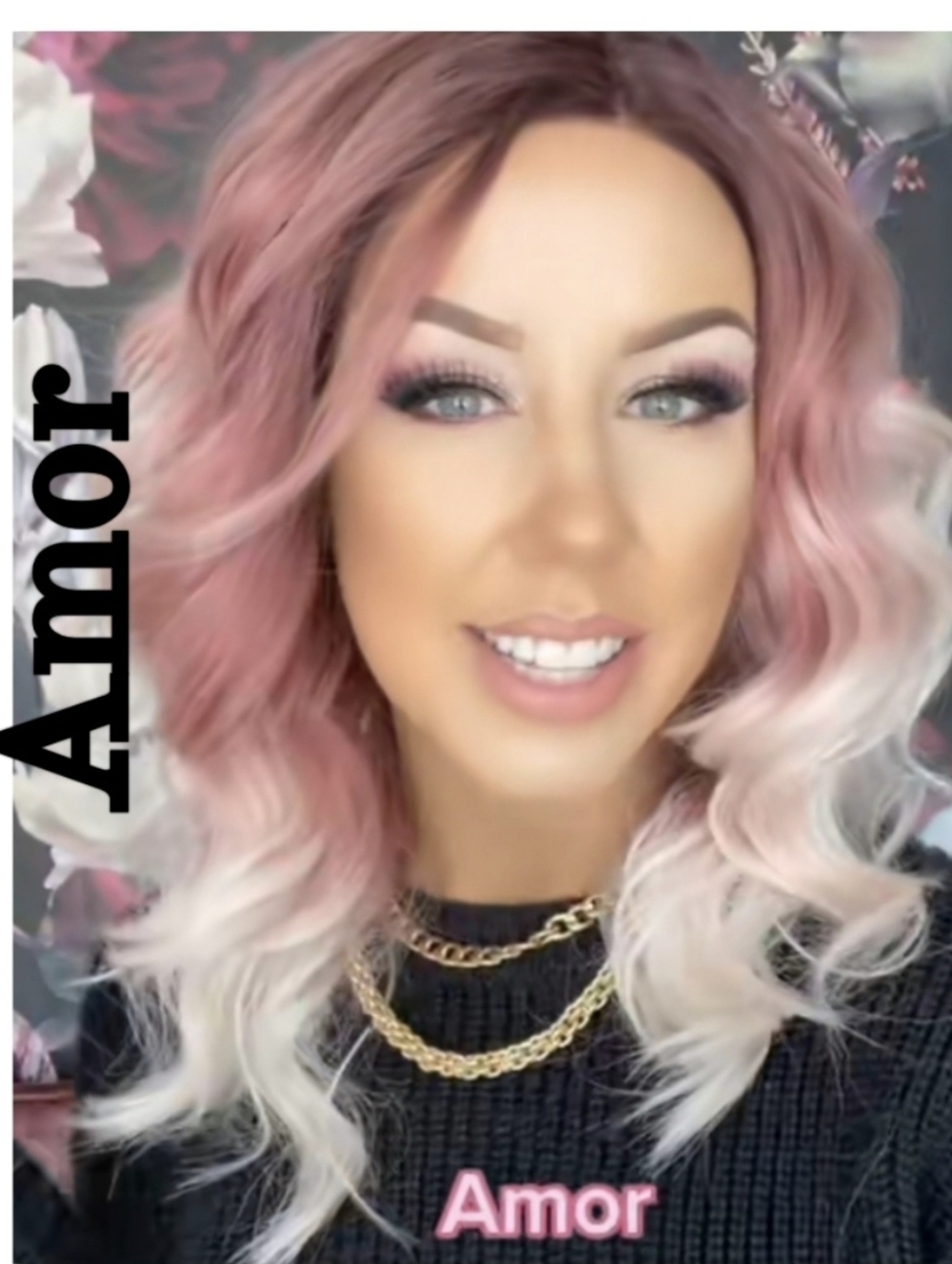 Chelsey Smith Crowns AMOR pink ombre Wig